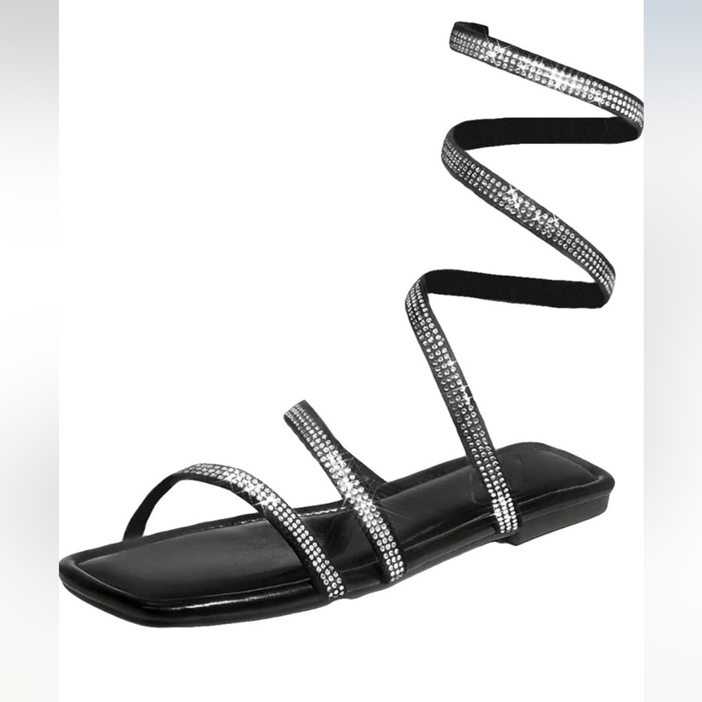 Glaze, gladiator, rhinestone, flat sandals. Size 7